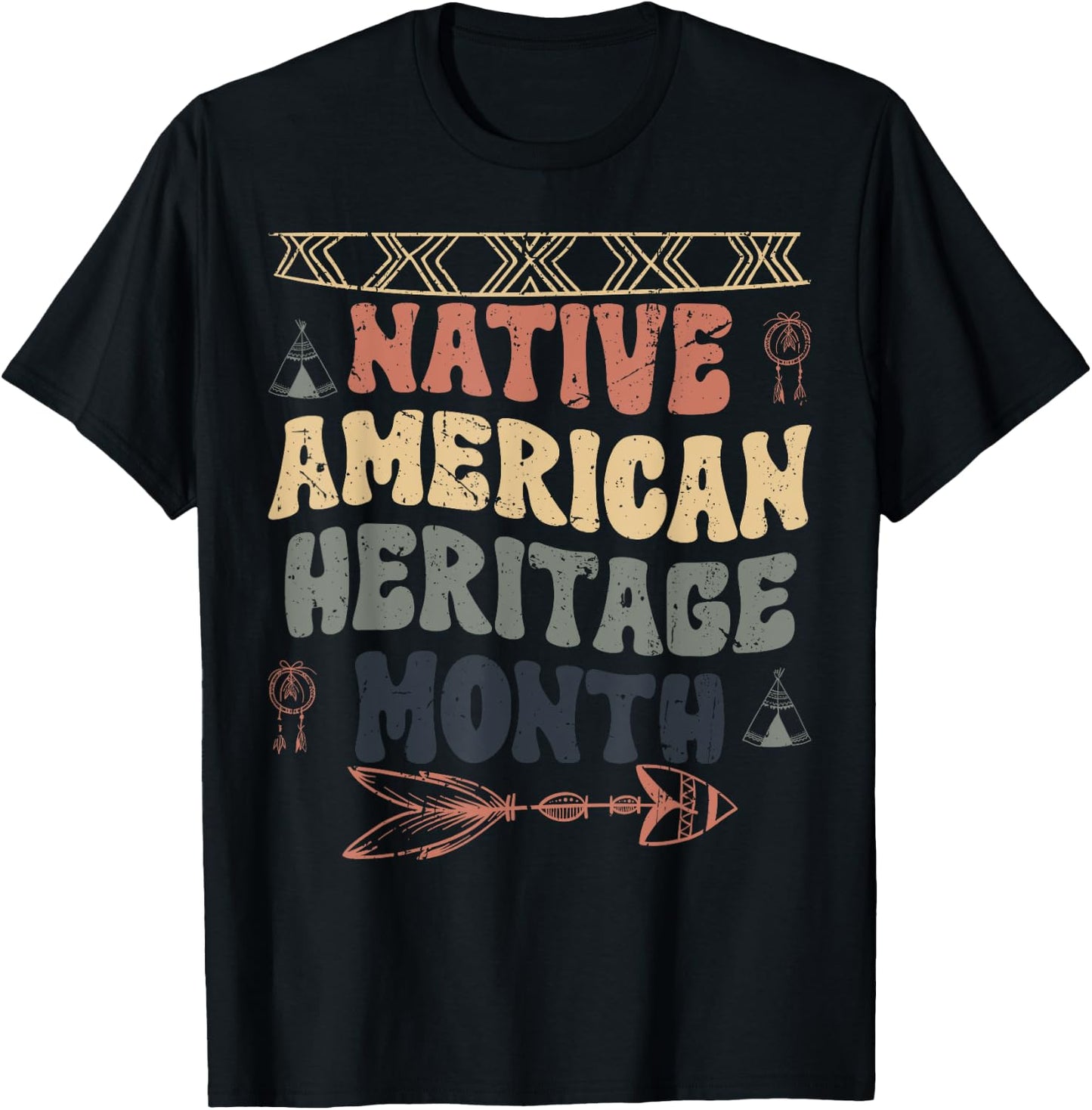 National Native American Heritage Month Indigenous Kids 2025 T-Shirt - T-Shirt | Black