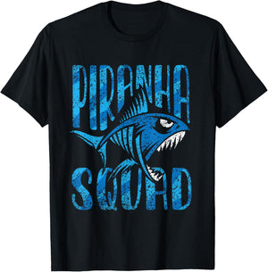 Piranha Squad Retro Lover Fish Piranhas T-Shirt - T-Shirt | Black