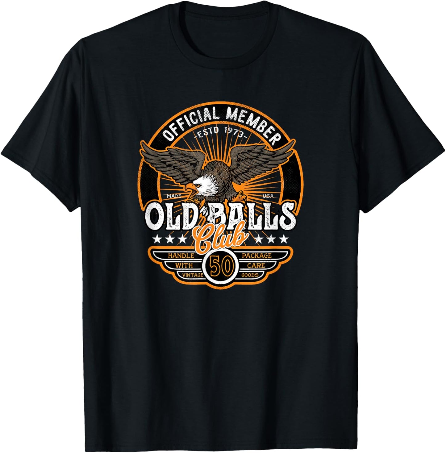 50th Birthday Vintage 1973 Old Balls Club 50 's 50th T-Shirt - T-Shirt | Black