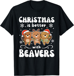 Christmas Is Better With A Beaver Sweet Beaver T-Shirt - T-Shirt | Black