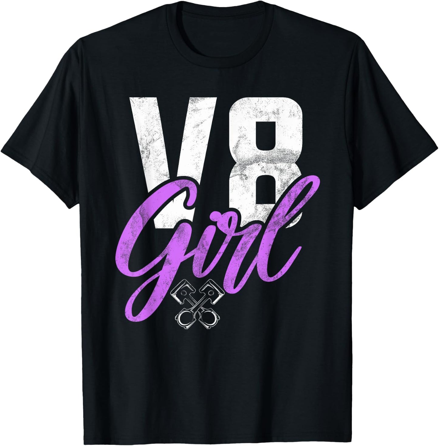 V8 Girl Muscle Car Girl T-Shirt - T-Shirt | Black