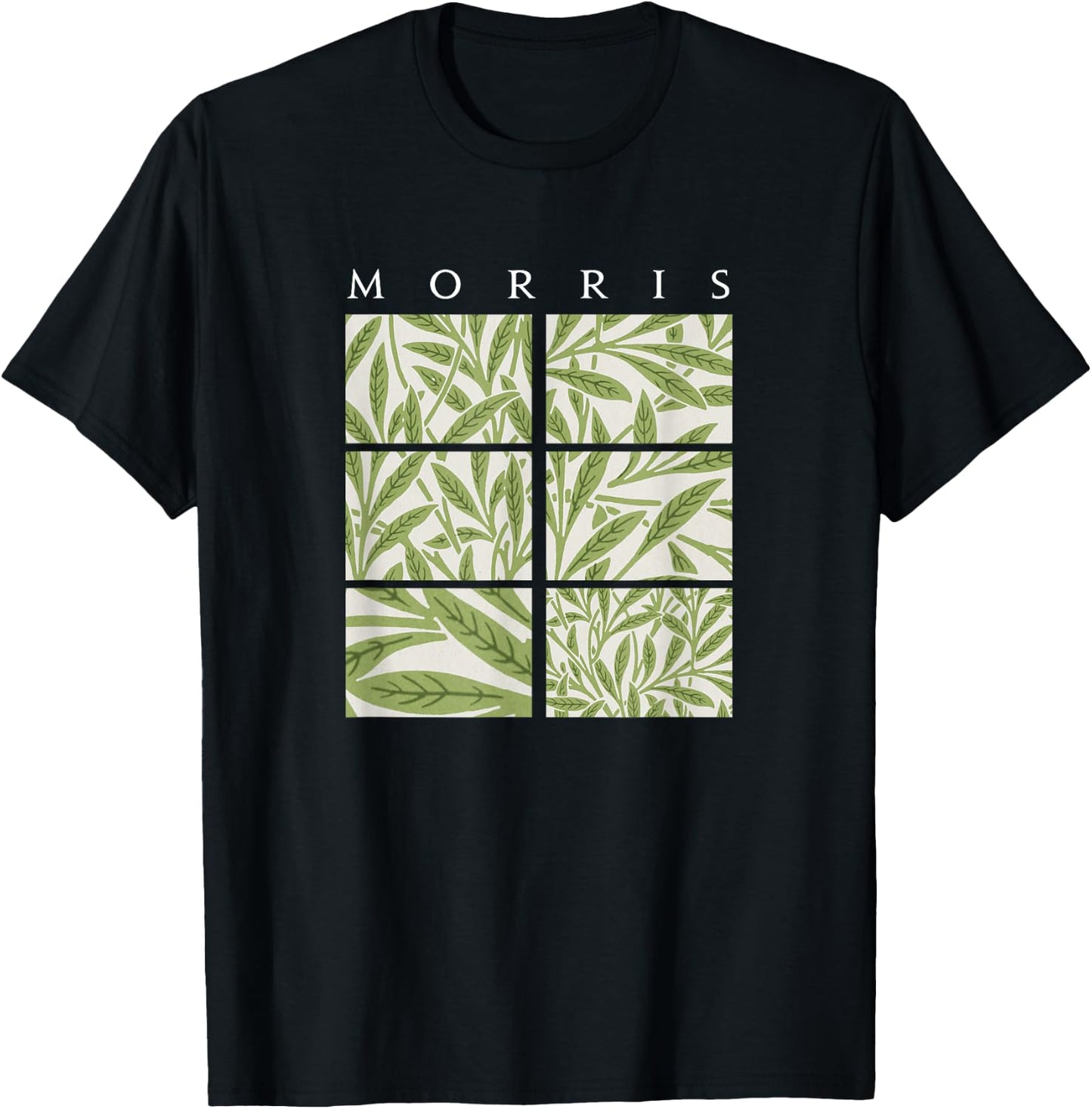 Willow William Morris Arts and Craft Style Pattern T-Shirt - T-Shirt | Black
