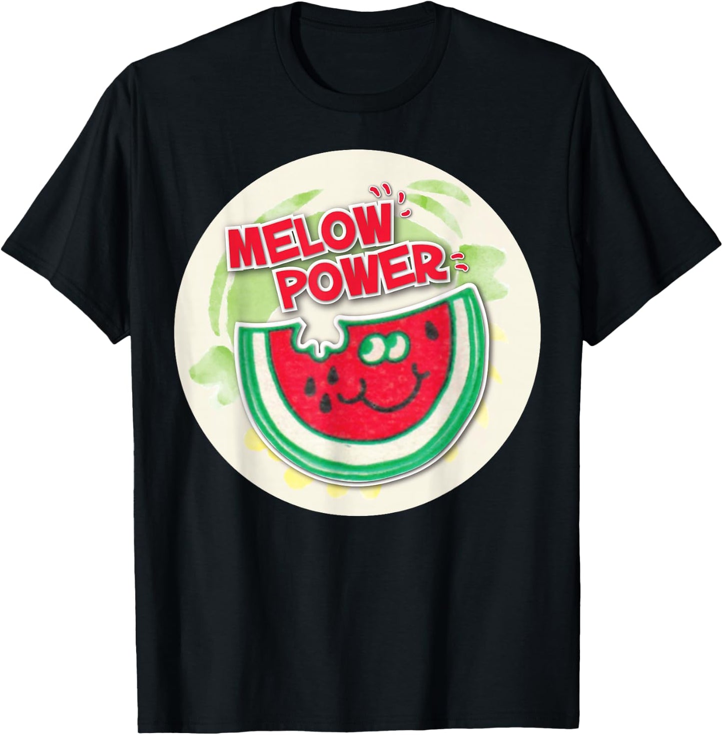 Vintage Scratch and Sniff Sticker Watermelon, Melon Power T-Shirt - T-Shirt | Black