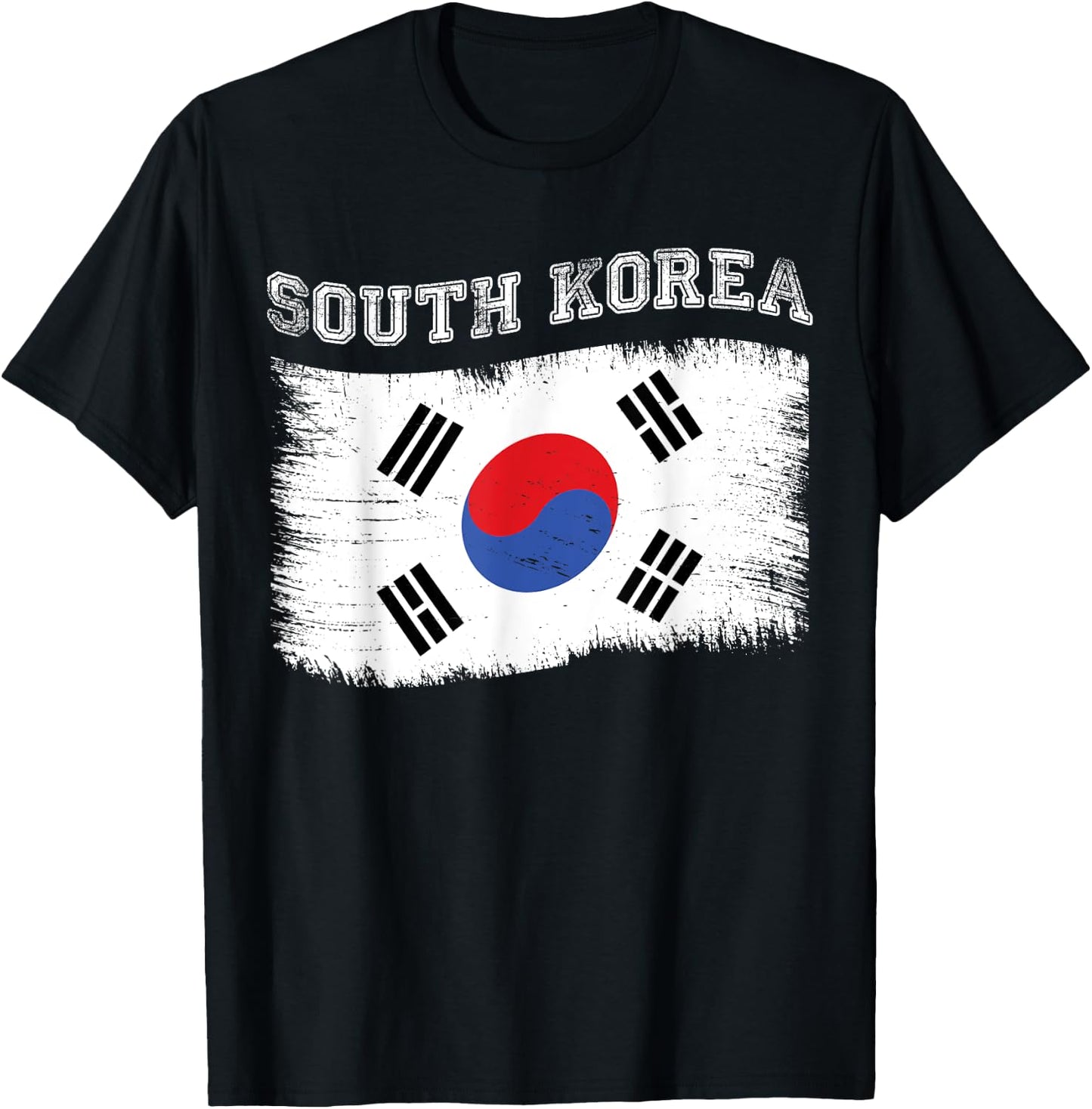 Korean Flag Tourist Holiday Destination South Korea Flag T-Shirt - T-Shirt | Black