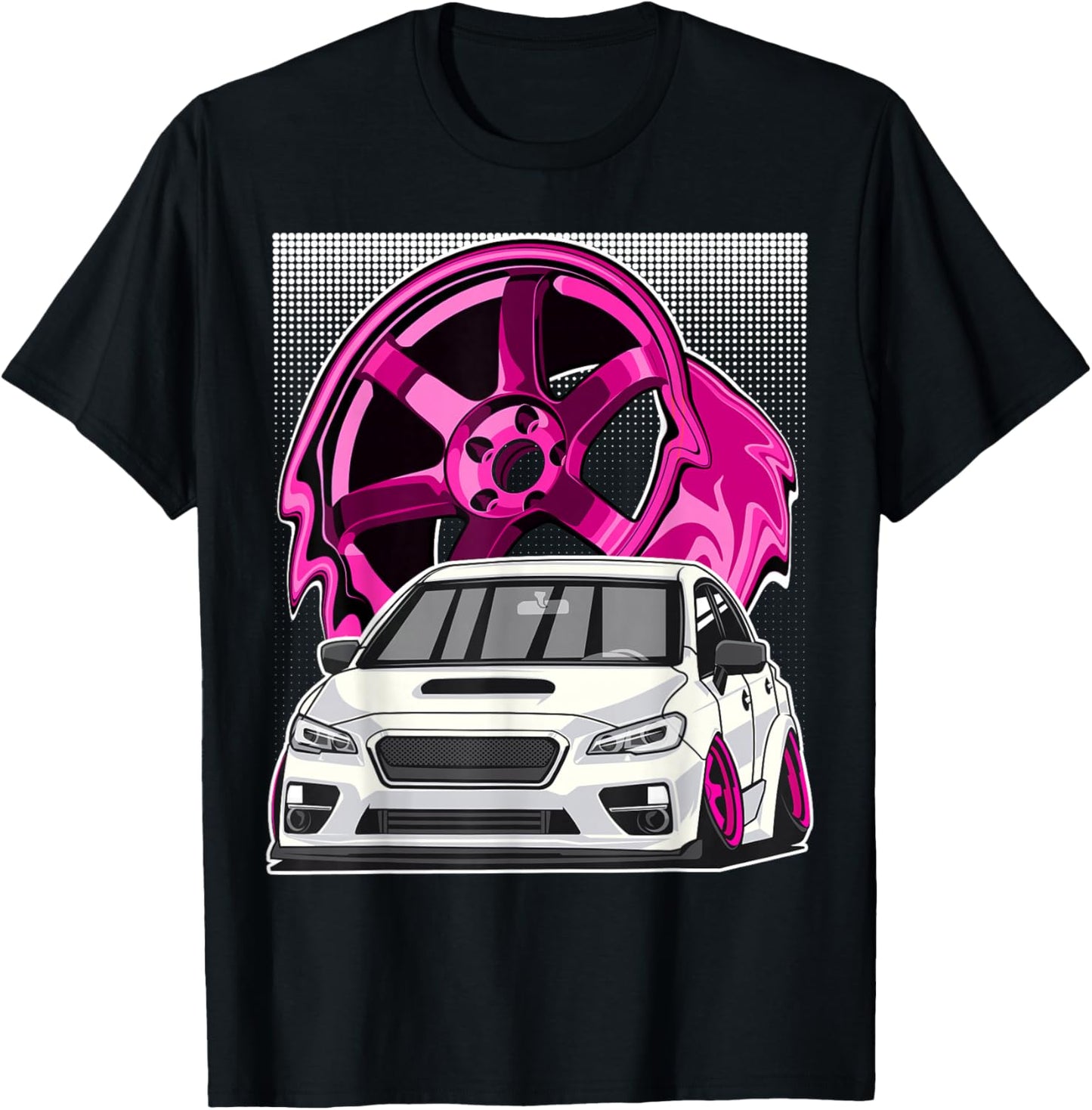 Subie VA JDM Stance Car Wheel Boxer Motor Racing Graphic T-Shirt - T-Shirt | Black