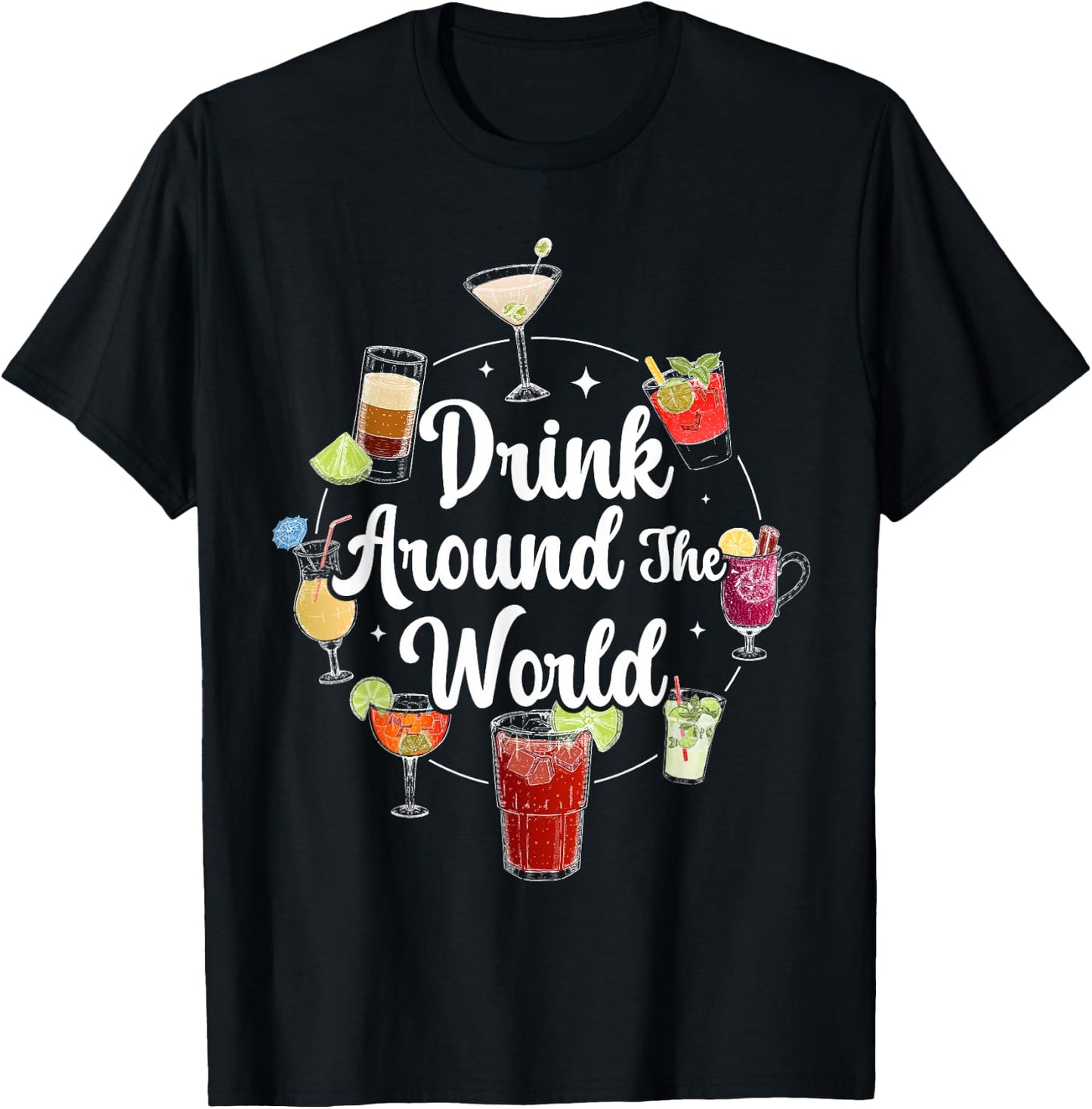 Drink Around The World I Drink Around The World T-Shirt - T-Shirt | Black