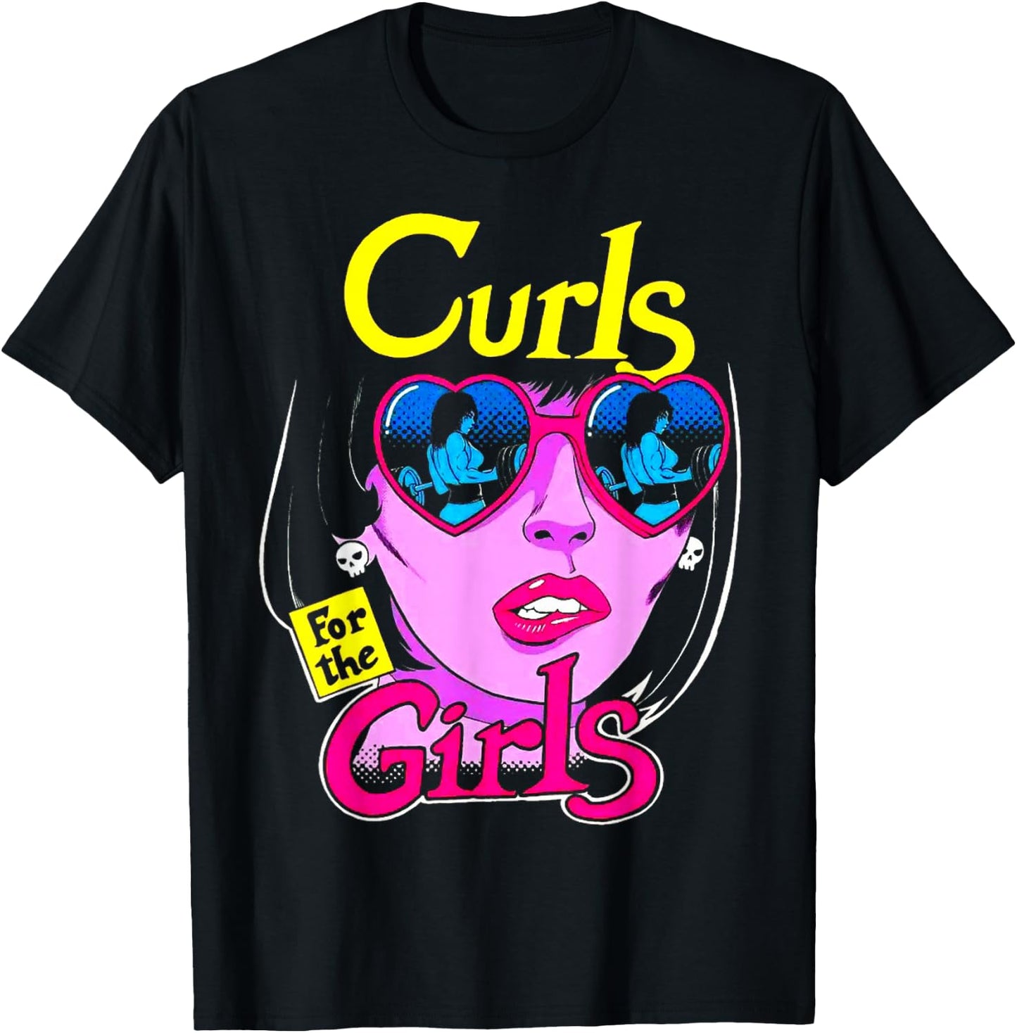 Funny Curls For Girls Gym Weightlifting Bodybuilding Fitness T-Shirt - T-Shirt | Black