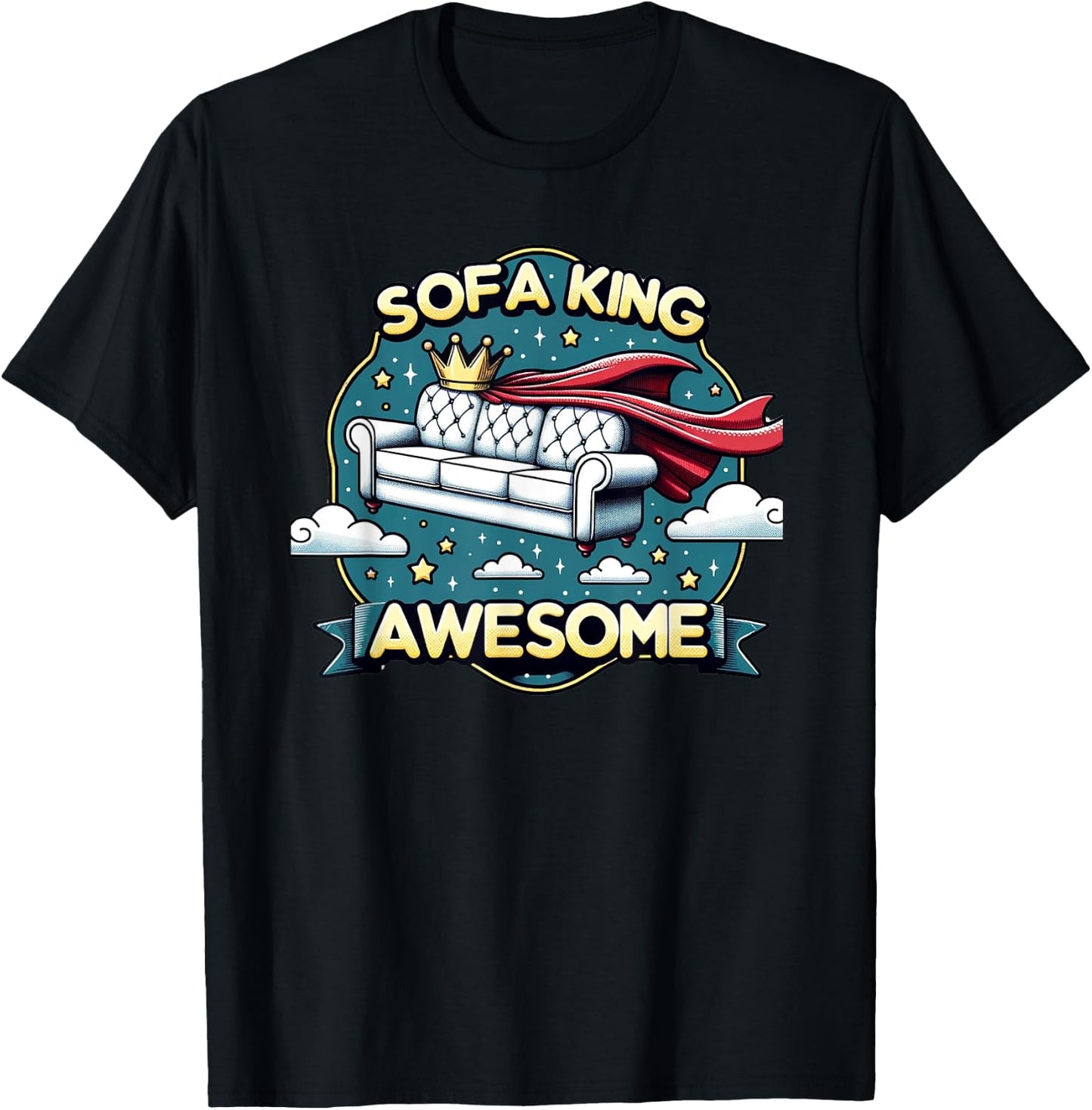 SOFA KING AWESOME Funny Pun Joke T-Shirt - T-Shirt | Black