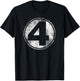 Marvel Fantastic Four Classic Number 4 Distressed Logo T-Shirt - T-Shirt | Black