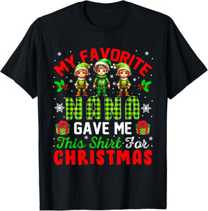 My Favorite Nana Gave Me This Shirt For Christmas Elf T-Shirt - T-Shirt | Black