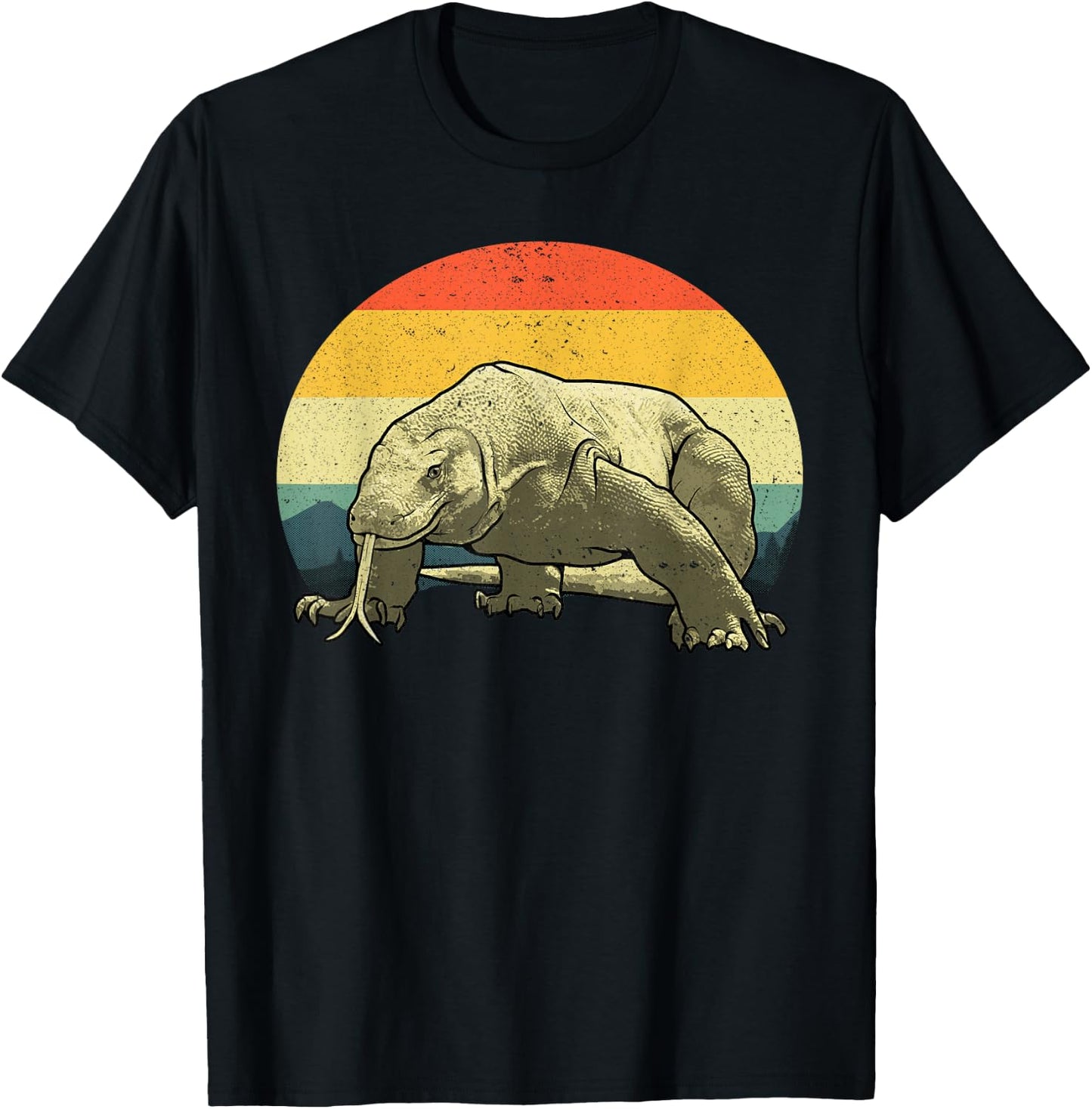 Cute Komodo Dragon Women Kids Vintage Komodo Dragon T-Shirt - T-Shirt | Black