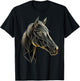 Horse Animal Geometric Polygon Artwork Horse T-Shirt - T-Shirt | Black