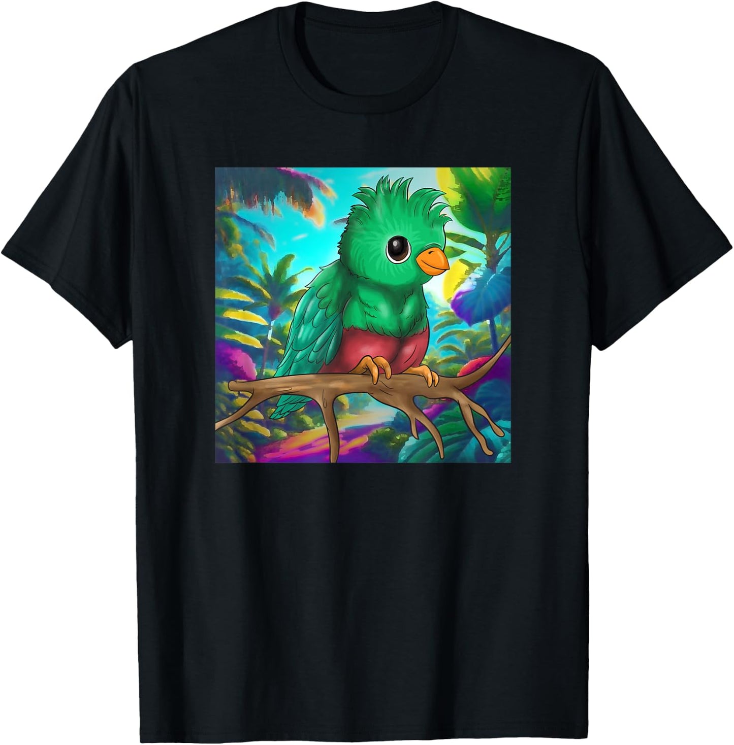 Guatemala Proud Hispanic Quetzal National Bird Guatemalan T-Shirt - T-Shirt | Black