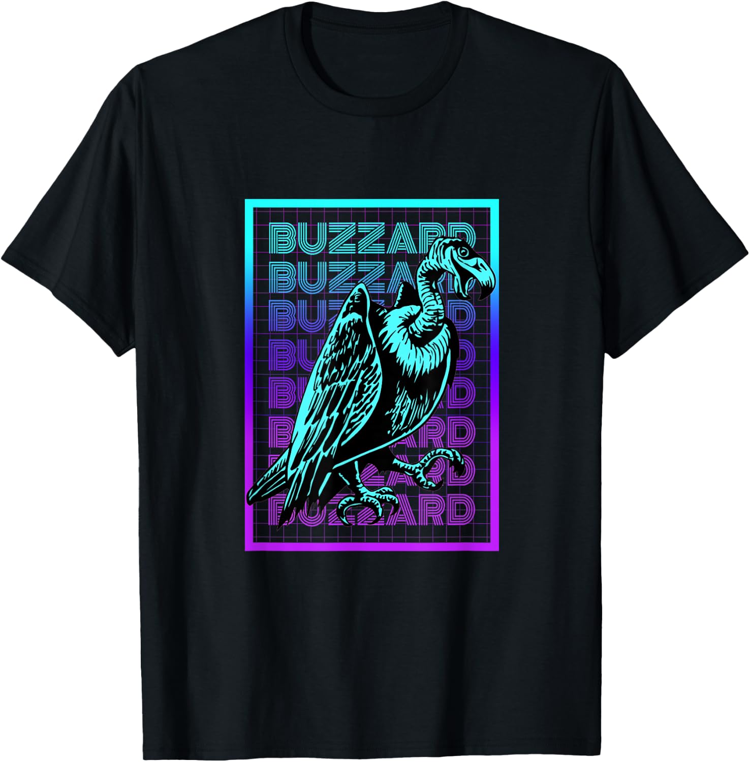 Buzzard Bird Vintage Retro Buzzard T-Shirt - T-Shirt | Black
