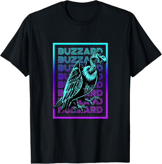 Buzzard Bird Vintage Retro Buzzard T-Shirt - T-Shirt | Black