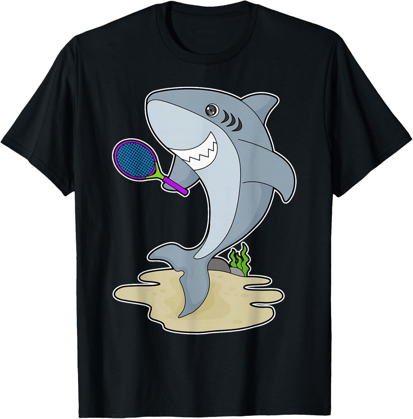 Shark Tennis Tennis racket Sports T-Shirt - T-Shirt | Black