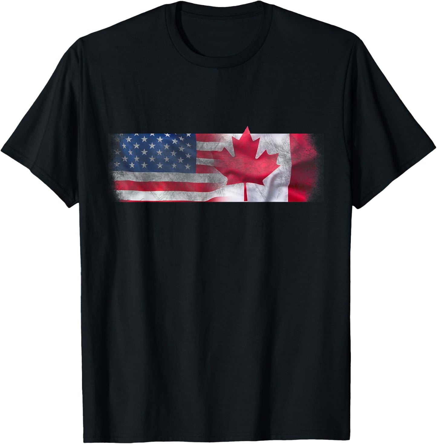 American Canadian Flags Friendship North America T-Shirt - T-Shirt | Black