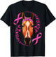 Horse Breast Cancer Awareness Pink Bandana Cancer Survivor T-Shirt - T-Shirt | Black