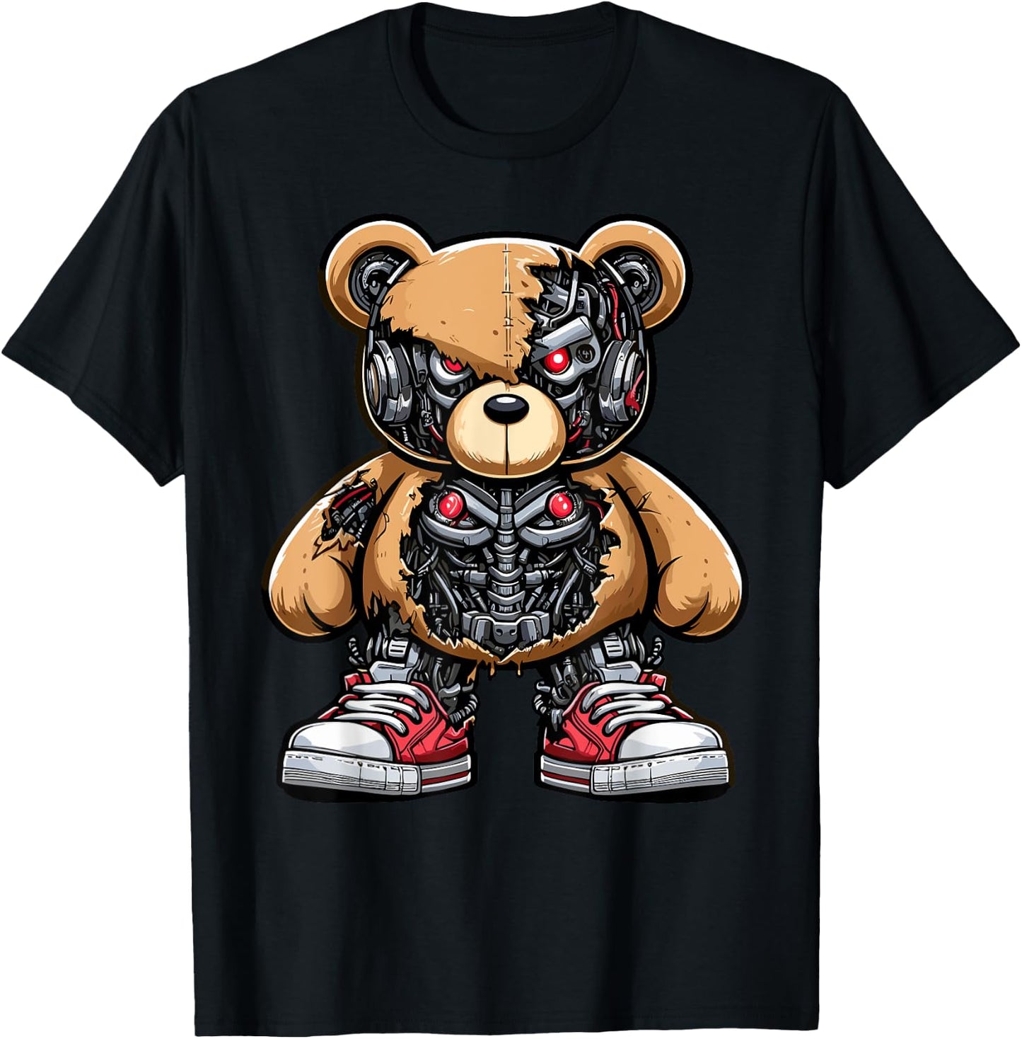 Cool Cyborg Exoskeleton Animatronic Bear, Hip Hop, Boys T-Shirt - T-Shirt | Black