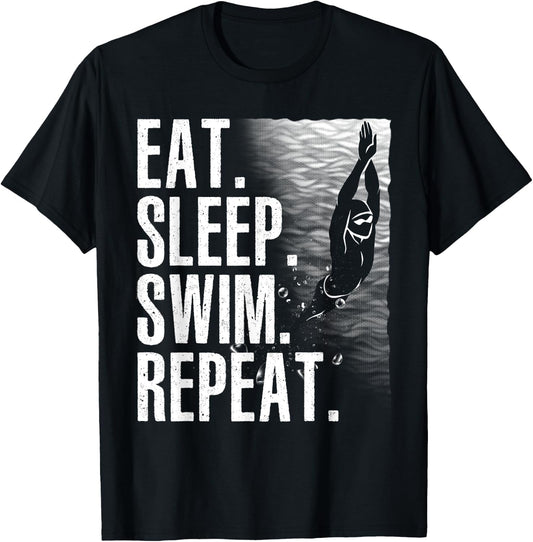Funny Swimming Design Women Kids Swimmers Swim Team T-Shirt - T-Shirt | Black