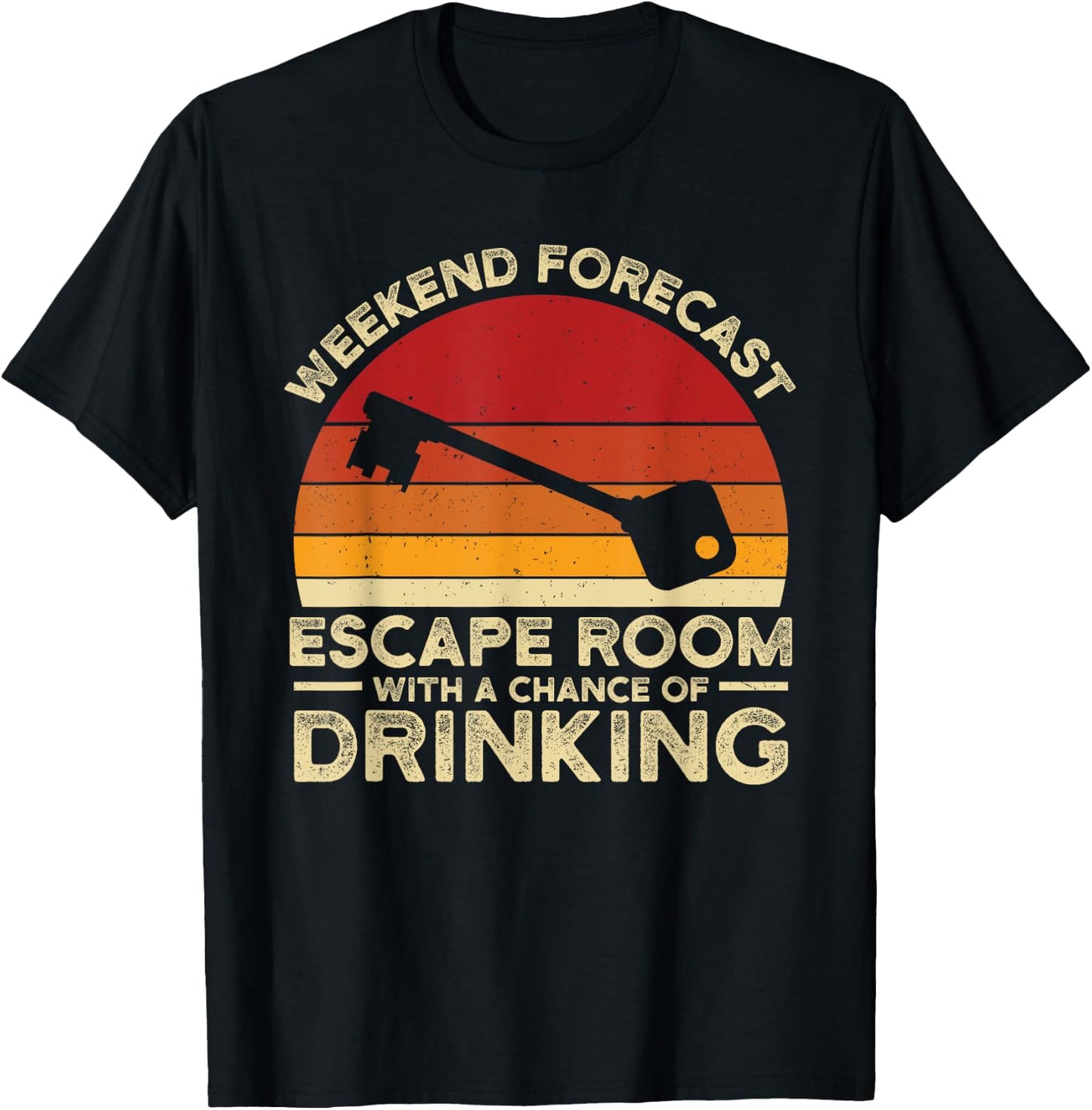 Weekend Forecast Escape Rooms Funny Mystery Vintage T-Shirt - T-Shirt | Black