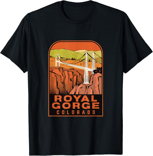 Royal Gorge Bridge Colorado Vintage Travel T-Shirt - T-Shirt | Black