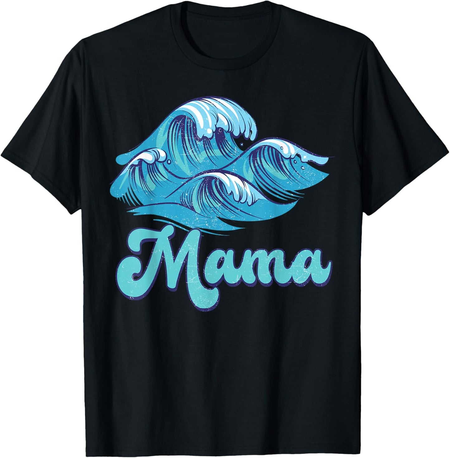 Mama Surf Birthday Beach Theme Family Matching T-Shirt - T-Shirt | Black