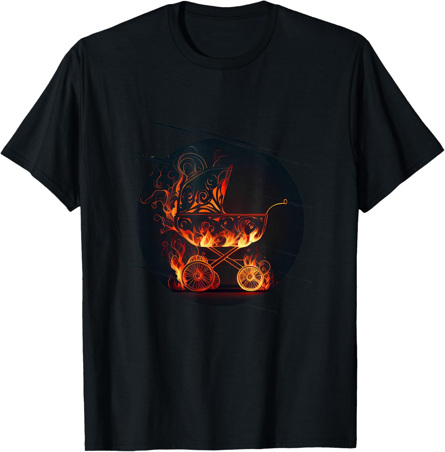Baby Buggy with Flames for crazy Parents and Children T-Shirt - T-Shirt | Black