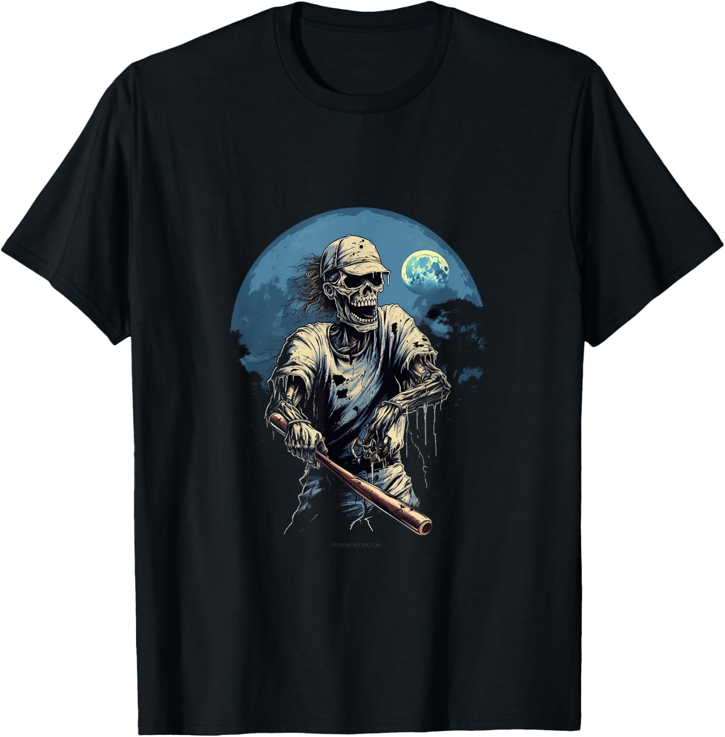 Zombie Playing Baseball Halloween Baseball Player T-Shirt - T-Shirt | Black