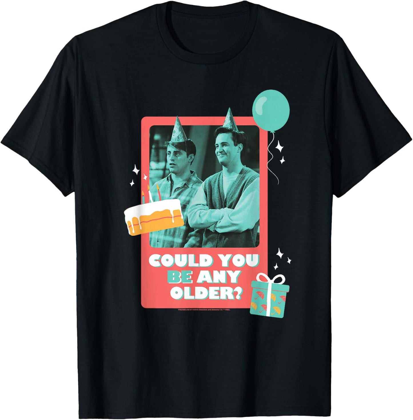 Friends Birthday Could You Be Any Older with Joey, Chandler T-Shirt - T-Shirt | Black