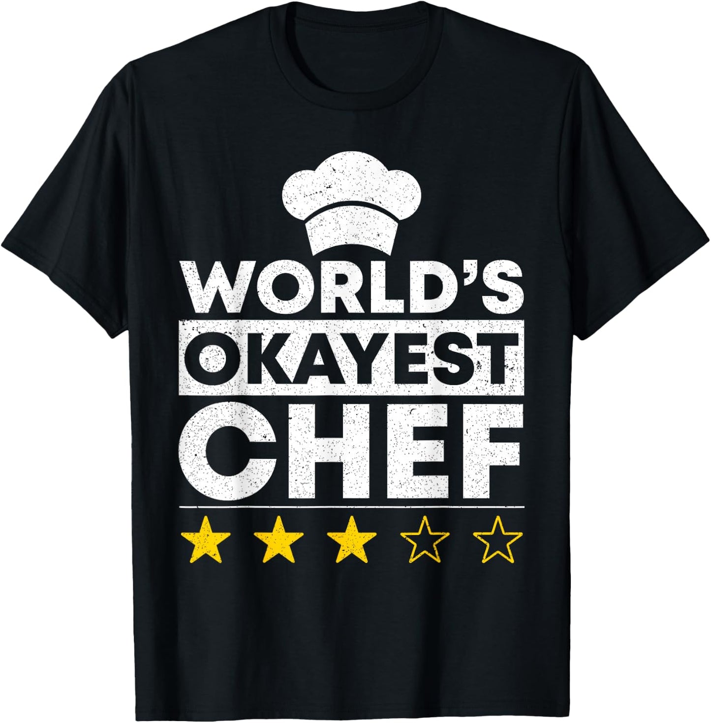 Worlds okayest Chef Coat Cooking Cook T-Shirt - T-Shirt | Black