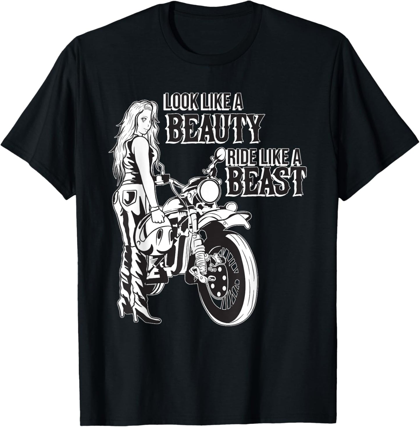 Motorcycle Meme Design for a Biker Chick T-Shirt - T-Shirt | Black