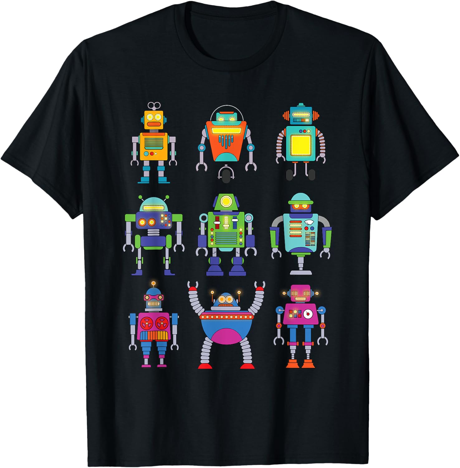 Funny Robot Design For Kids Boys Girls Robotics Bot Lovers T-Shirt - T-Shirt | Black