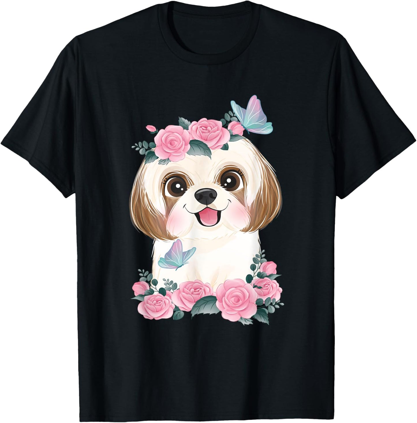 Spring Floral Shih Tzu - Dog Trainer Animal Breeder Canine Men Women Kids T-Shirt - T-Shirt | Black