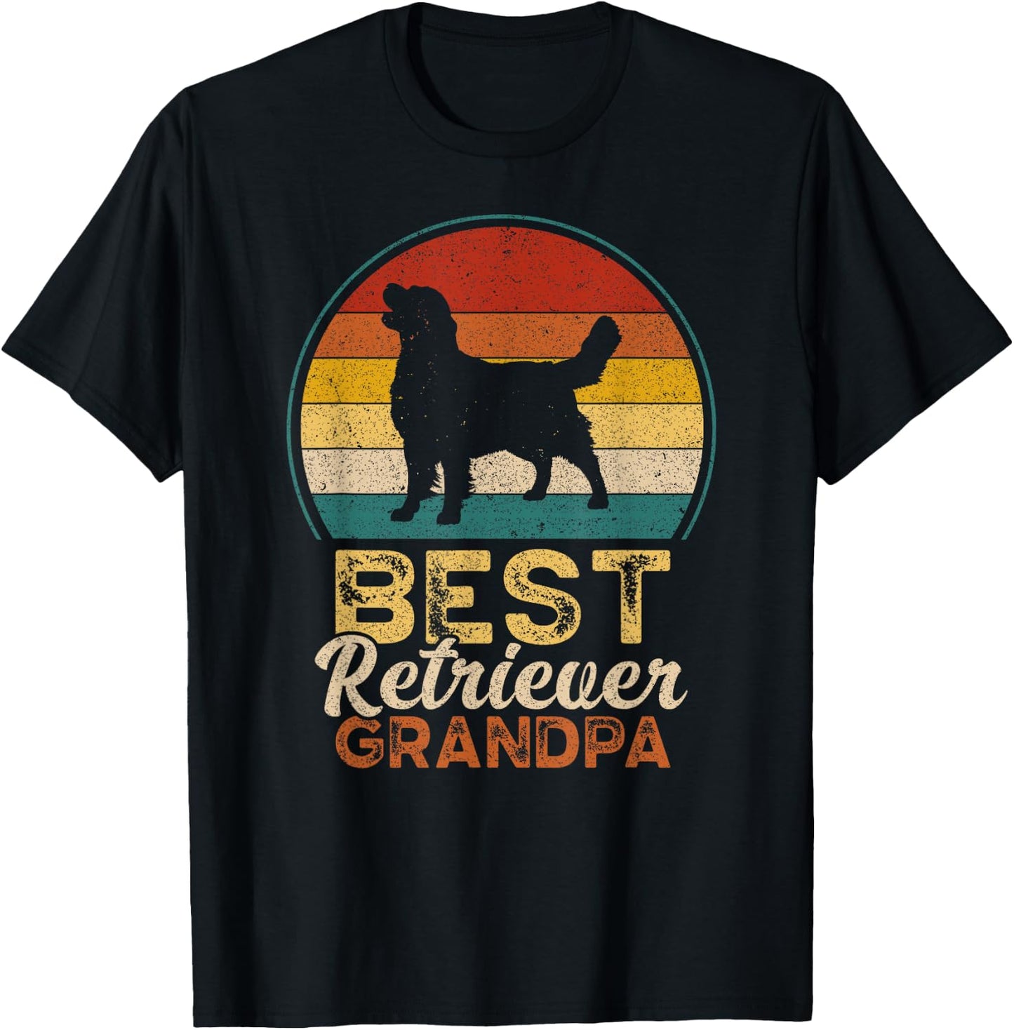Best Retriever Grandpa, Father's Day, Golden Retriever T-Shirt - T-Shirt | Black