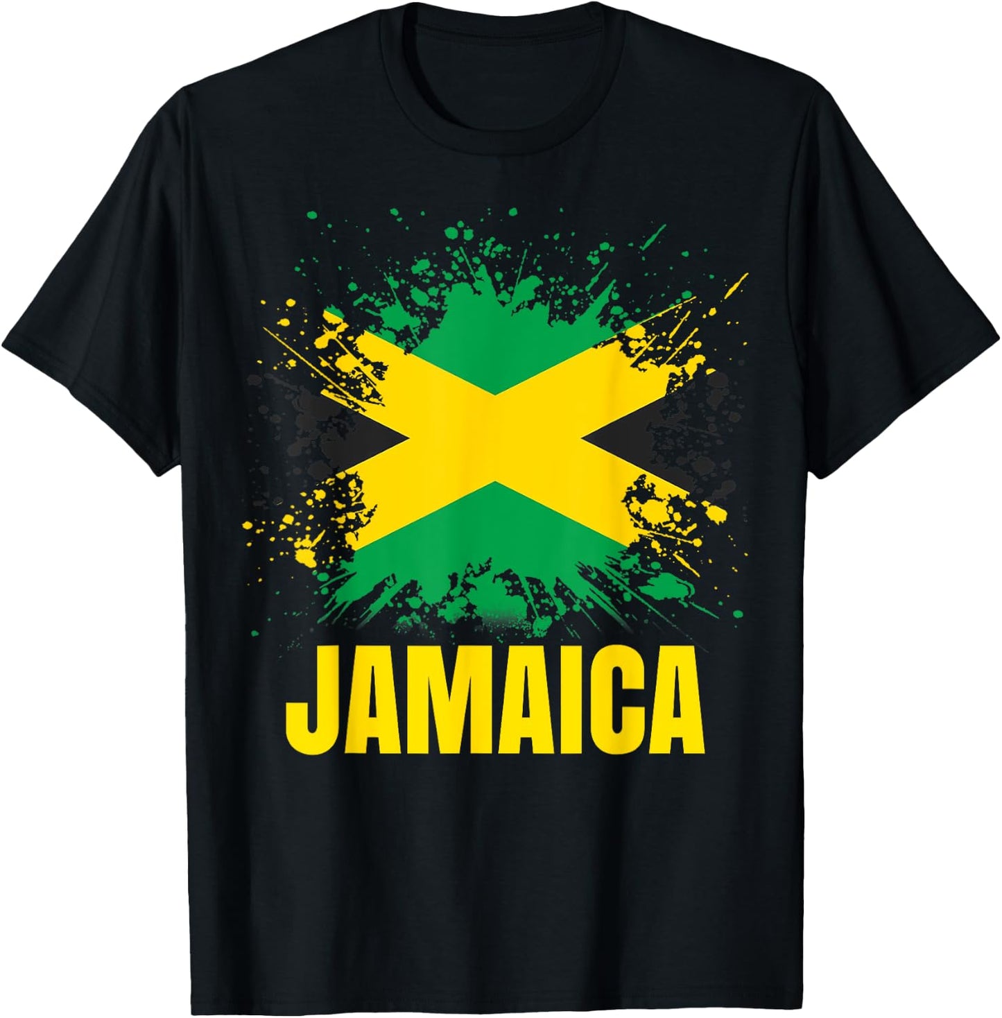 Vintage Jamaica Jamaican Flag Pride Gift T-Shirt - T-Shirt | Black
