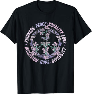 Diversity Equality Love Peace Human Rights Social Justice T-Shirt - T-Shirt | Black