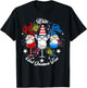 Red White Blue Gnomes Too 4th of July Wine Glass USA Flag Men T-Shirt - T-Shirt | Black