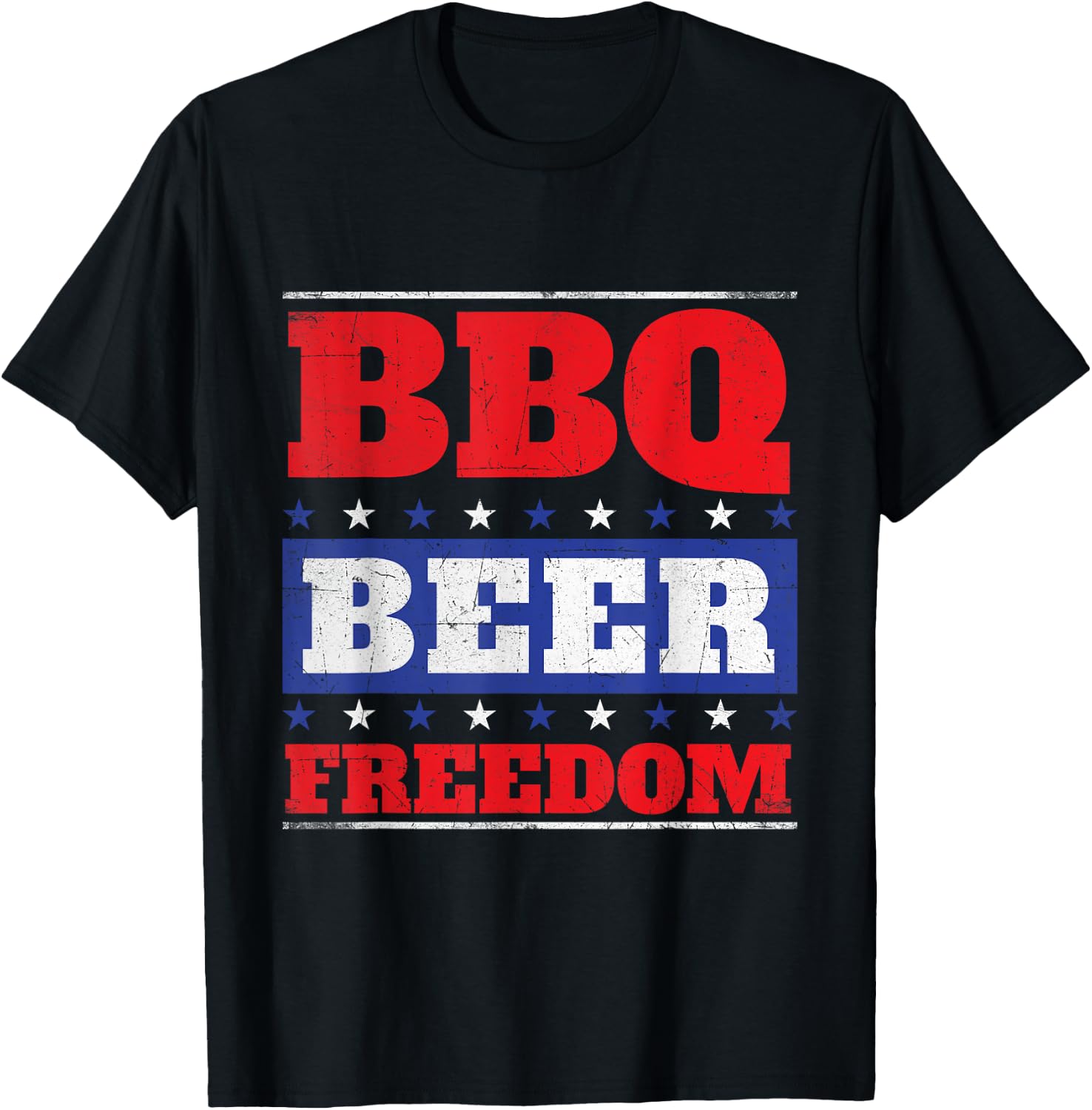 BBQ Beer Freedom - Grill Barbecue Grilling BBQ Lover T-Shirt - T-Shirt | Black