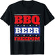 BBQ Beer Freedom - Grill Barbecue Grilling BBQ Lover T-Shirt - T-Shirt | Black