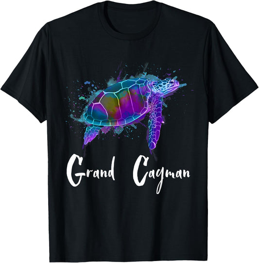 Grand Cayman Souvenir Cayman Islands Sea Turtle Grand Cayman T-Shirt - T-Shirt | Black
