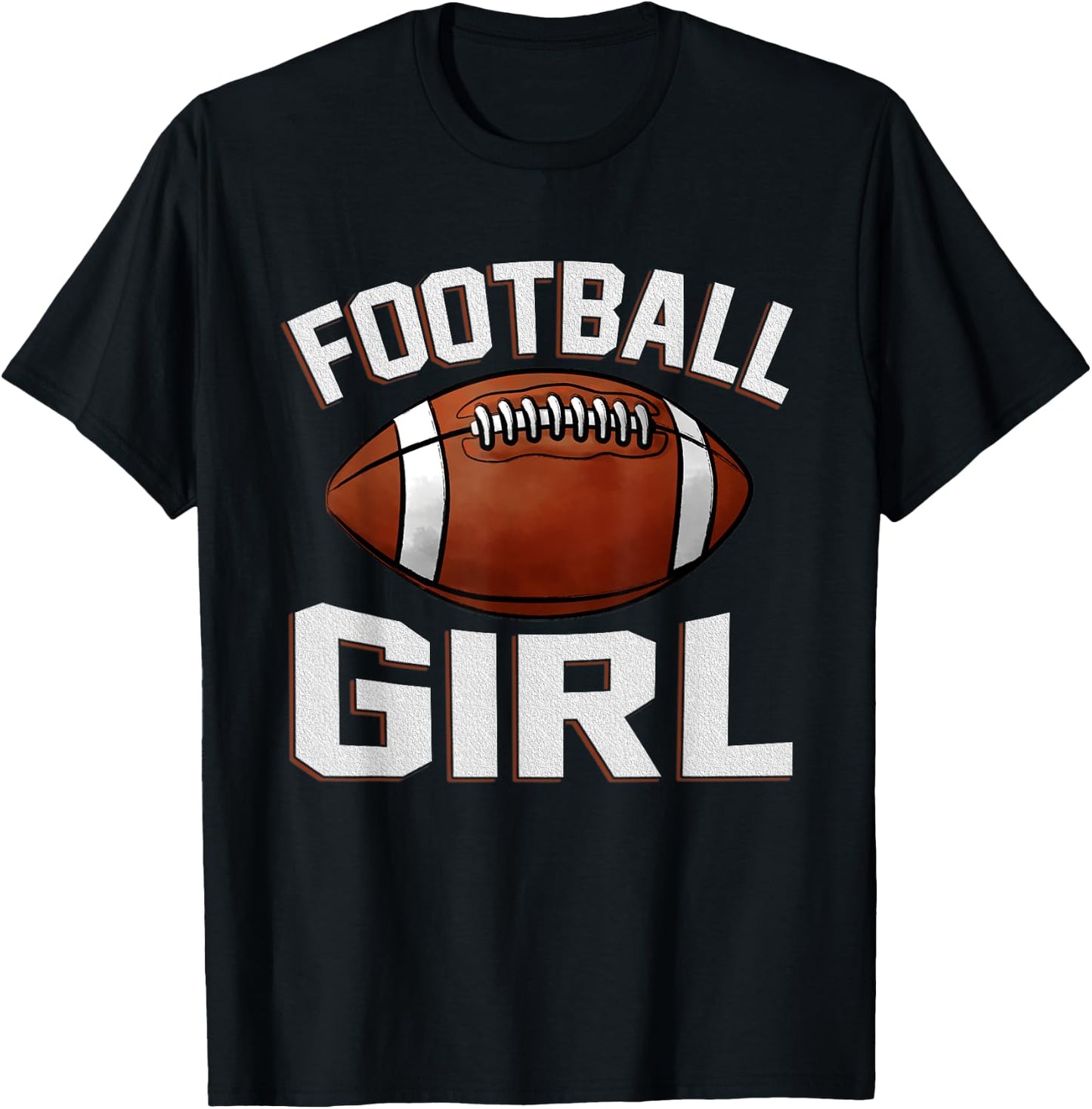 American Football Lover Girl Player shirt Funny Football T-Shirt - T-Shirt | Black