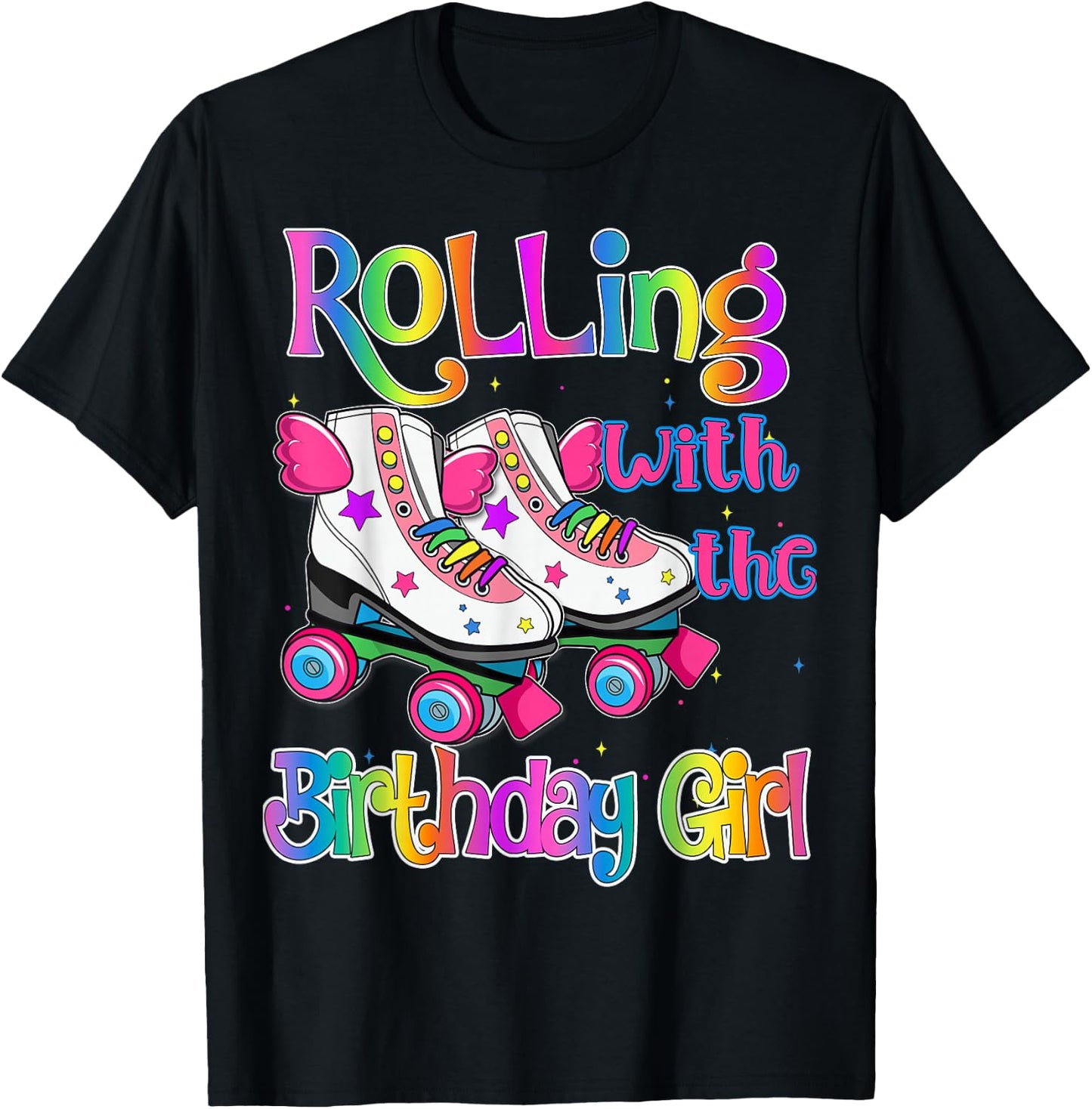 Crew of birthday girl Rolling Skate Birthday family Party T-Shirt - T-Shirt | Black