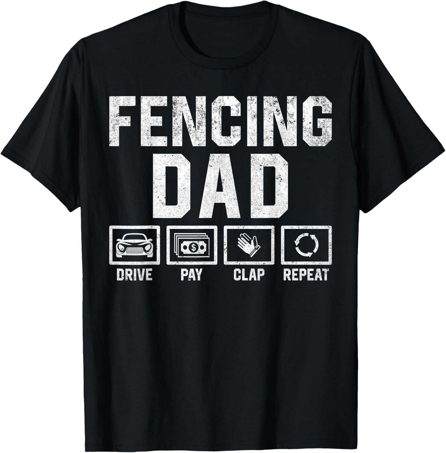 Fencer Fencing Dad T-Shirt - T-Shirt | Black