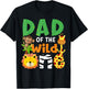 Dad of the Wild One Zoo Theme Birthday Safari Jungle Animals T-Shirt - T-Shirt | Black