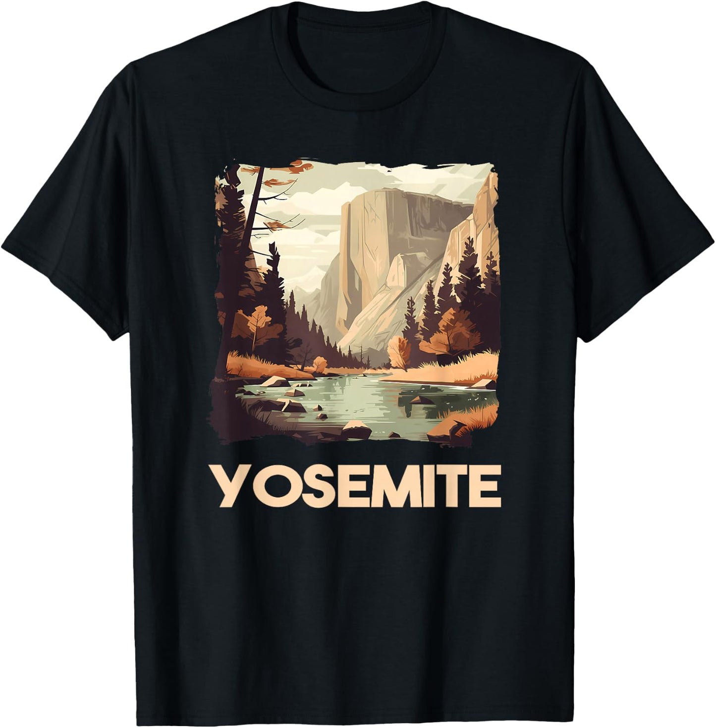 Vintage Yosemite National Park Nature Lover Adventure T-Shirt - T-Shirt | Black
