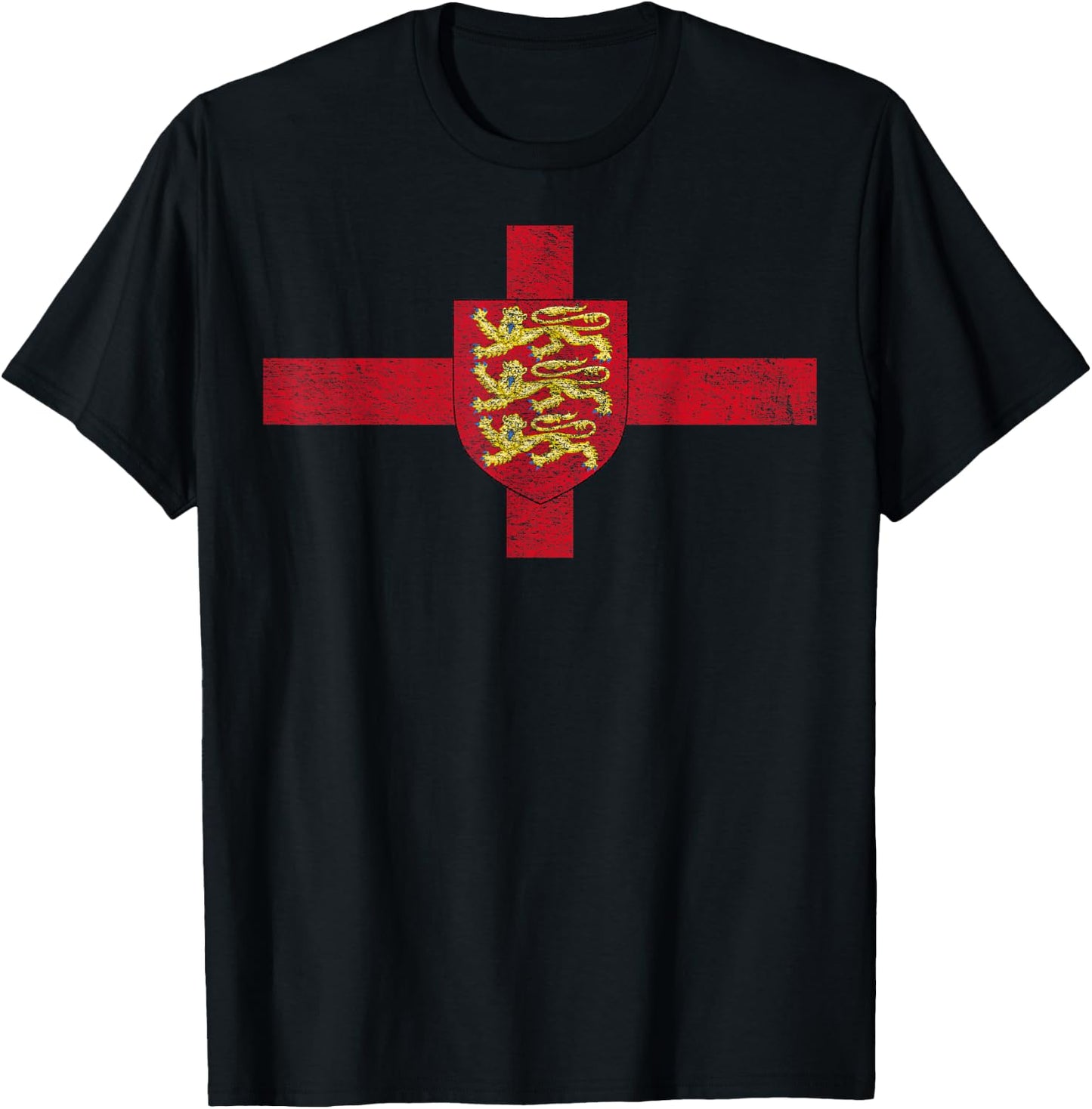 England Flag Royal Arms Saint George's Cross English T-Shirt - T-Shirt | Black