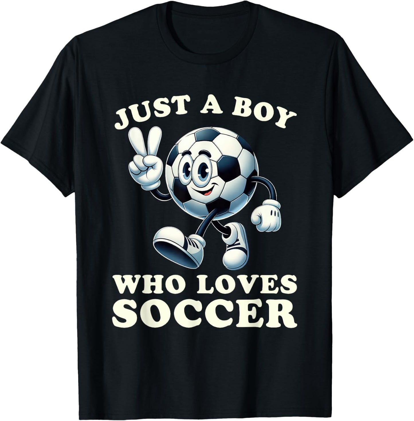 Just a Boy Who Loves Soccer Soccer Player Boys T-Shirt - T-Shirt | Black