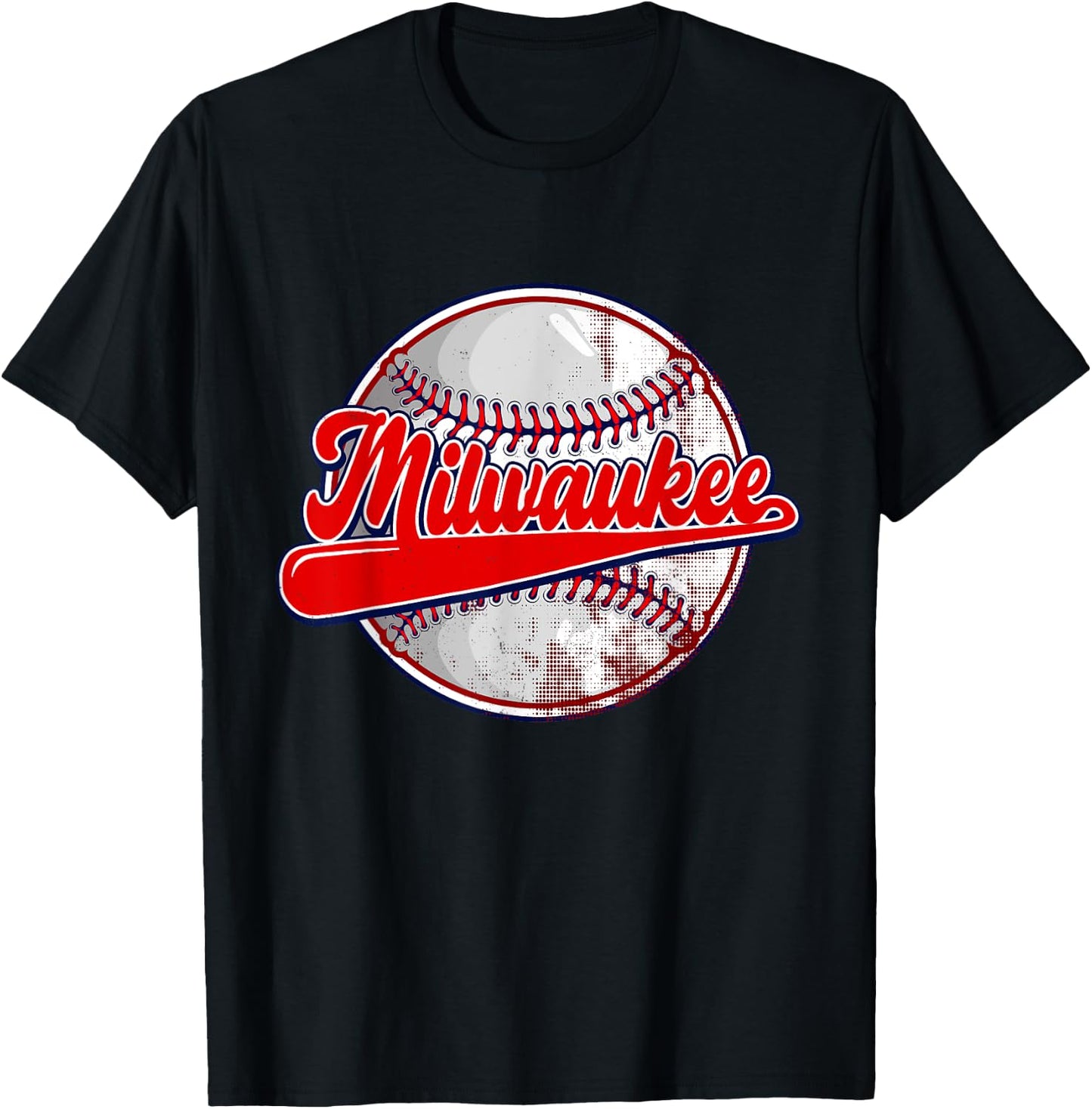 Vintage Milwaukee Baseball Lover Women Kids T-Shirt - T-Shirt | Black
