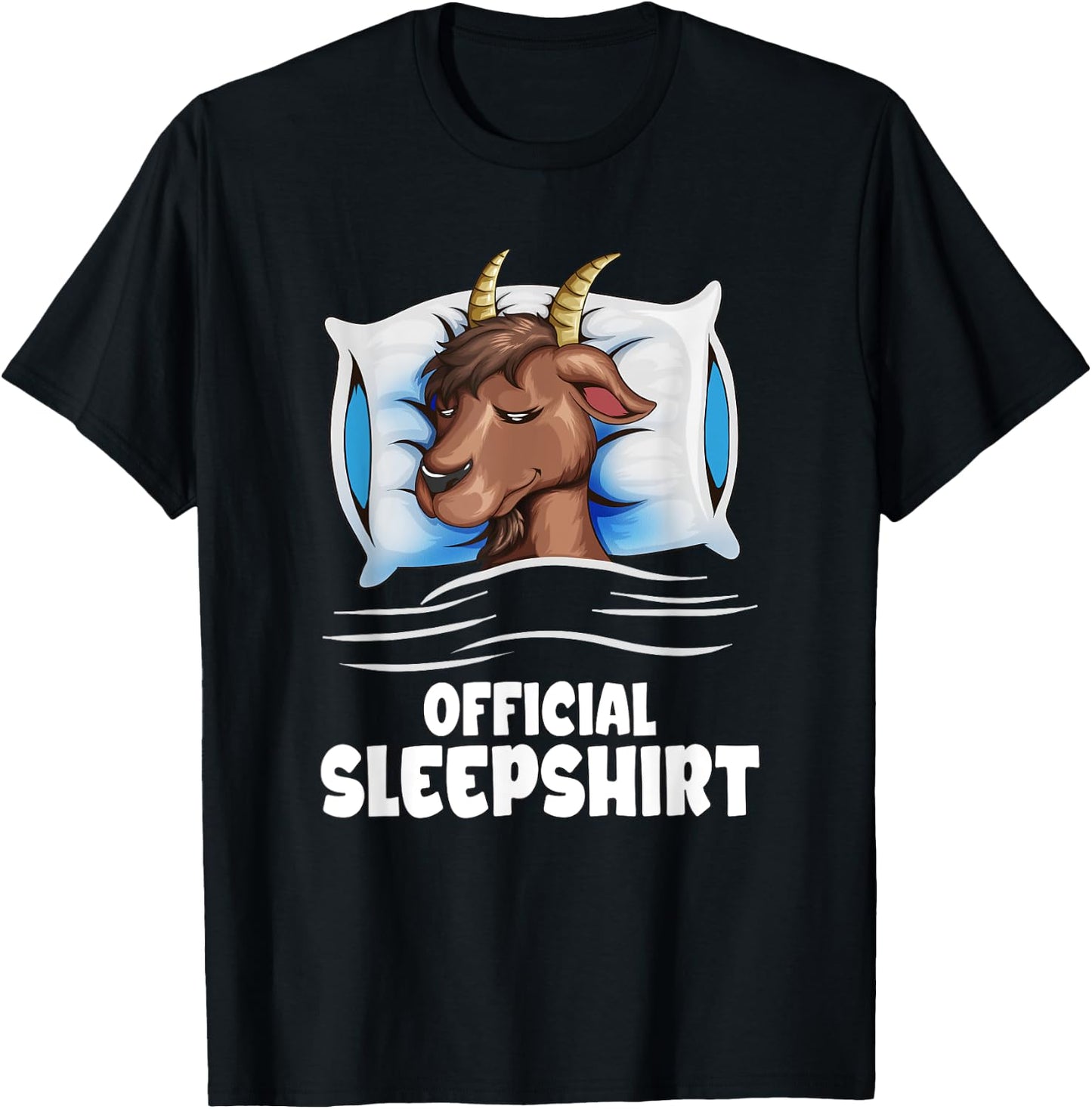 Goat Is Sleeping Cute Goat Is Snoozing Official Sleepshirt T-Shirt - T-Shirt | Black